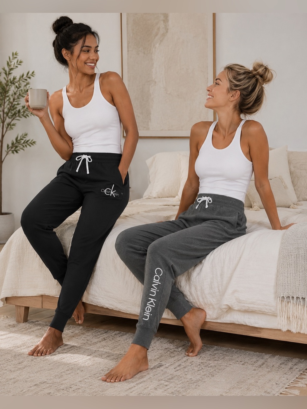 Pack of two Calvin Klein Underwear black and gray Women's Joggers